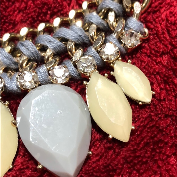 NECKLACE VINTAGE LIKE IN GREY AND STONE - Picture 3 of 6